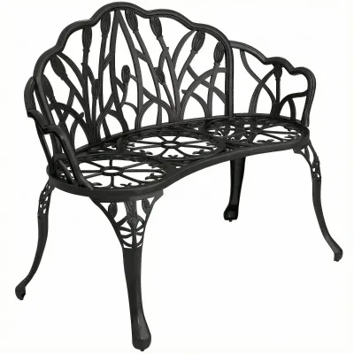 Banc de jardin 2 places en aluminium moulé – image 2