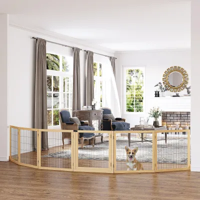 Barrière pliante pour chien en bois de pin – image 2