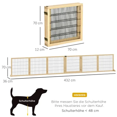 Barrière pliante pour chien en bois de pin – image 3