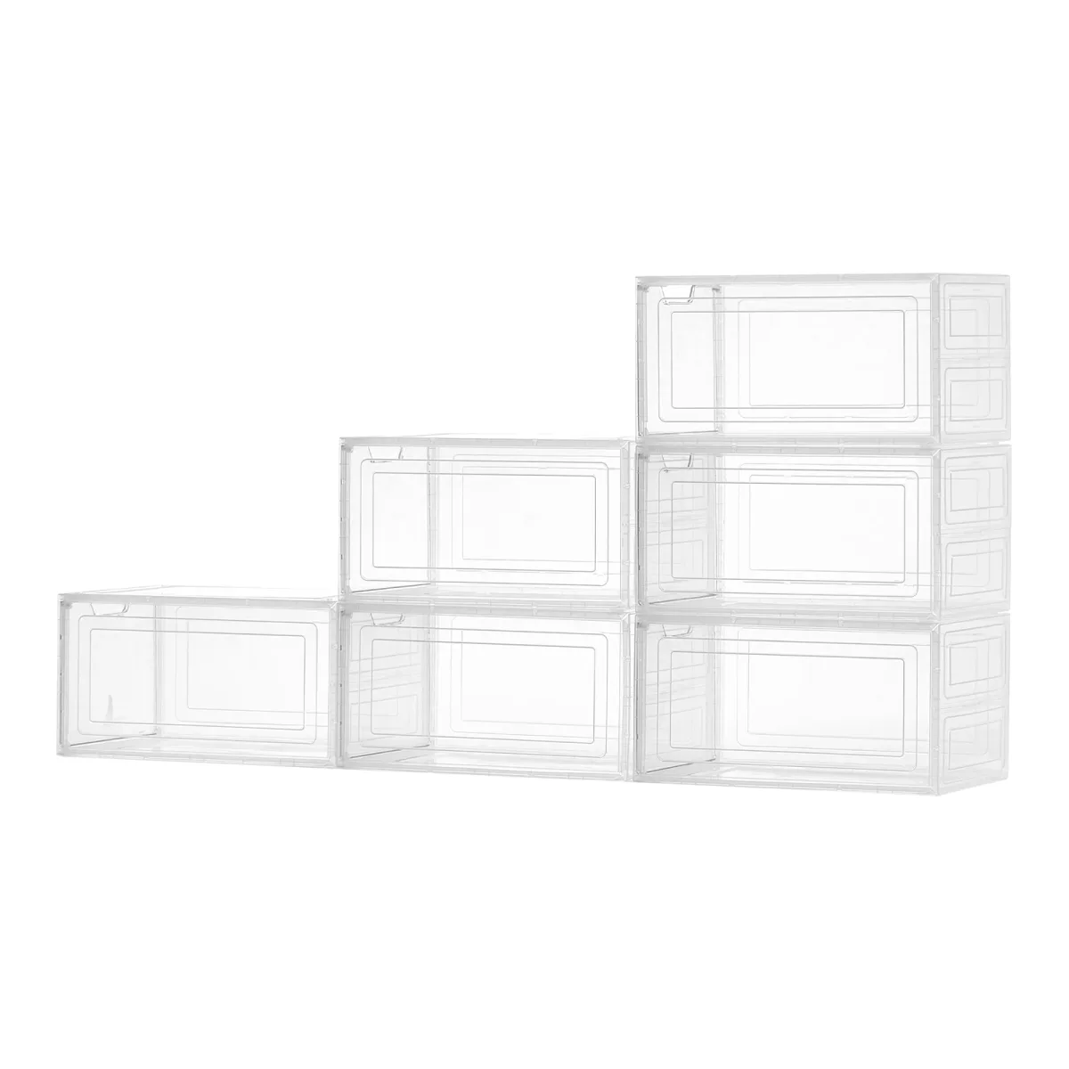 Boîtes à chaussures empilables transparentes
