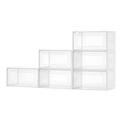 Boîtes à chaussures empilables transparentes