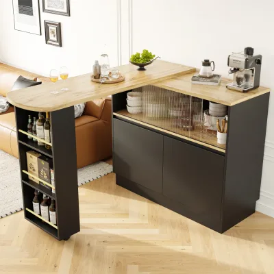 Buffet de bar rotatif, porte coulissante en verre – image 2