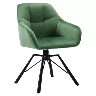 Chaise pivotante rembourrée avec accoudoirs, métal – image 2