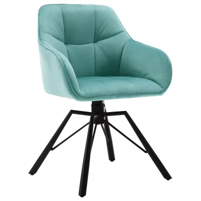 Chaise pivotante rembourrée avec accoudoirs, métal – image 3
