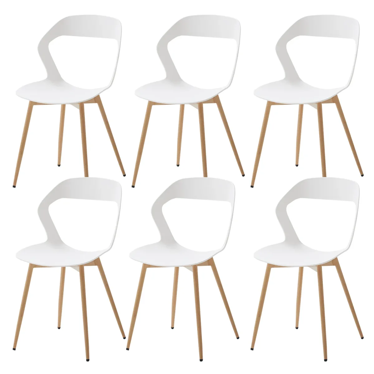 Chaises de salle à manger blanches, lot de 6