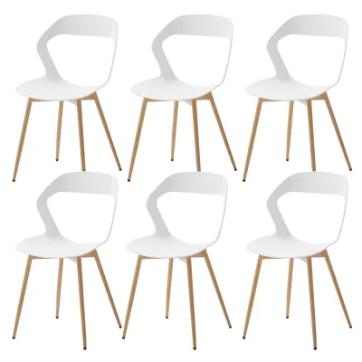 Chaises de salle à manger blanches, lot de 6