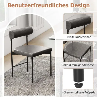 Chaises de salle à manger grises, lot de 2 – image 2