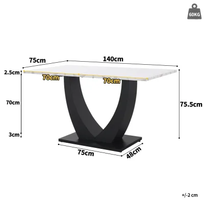 Ensemble table et 4 chaises en velours, blanc – image 2