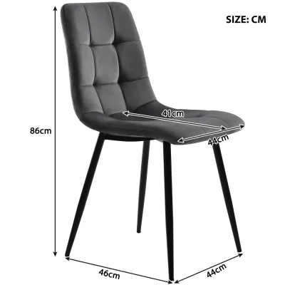 Ensemble table et 4 chaises en velours, blanc – image 3