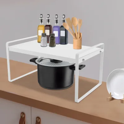 Étagère extensible blanche en fer pour armoire – image 2
