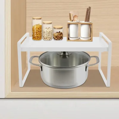 Étagère extensible blanche en fer pour armoire – image 3