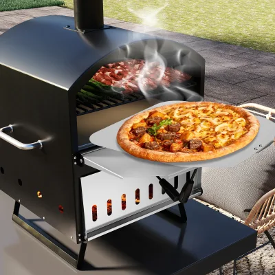 Four à pizza au bois d'extérieur à deux niveaux – image 2