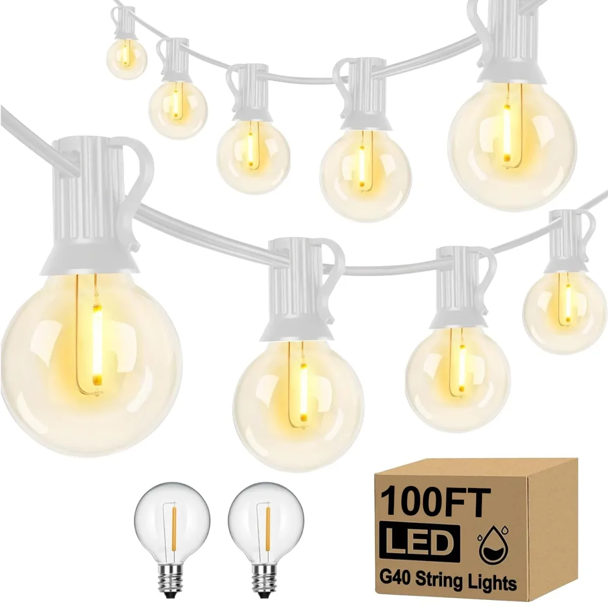 Guirlande lumineuse LED d'extérieur à ampoules G40