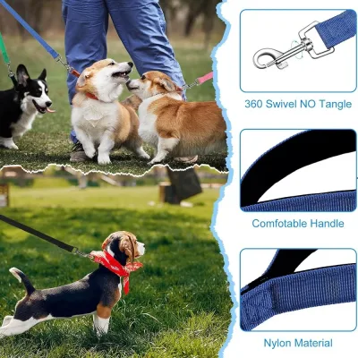 Laisse longue en nylon réfléchissant pour chien – image 2