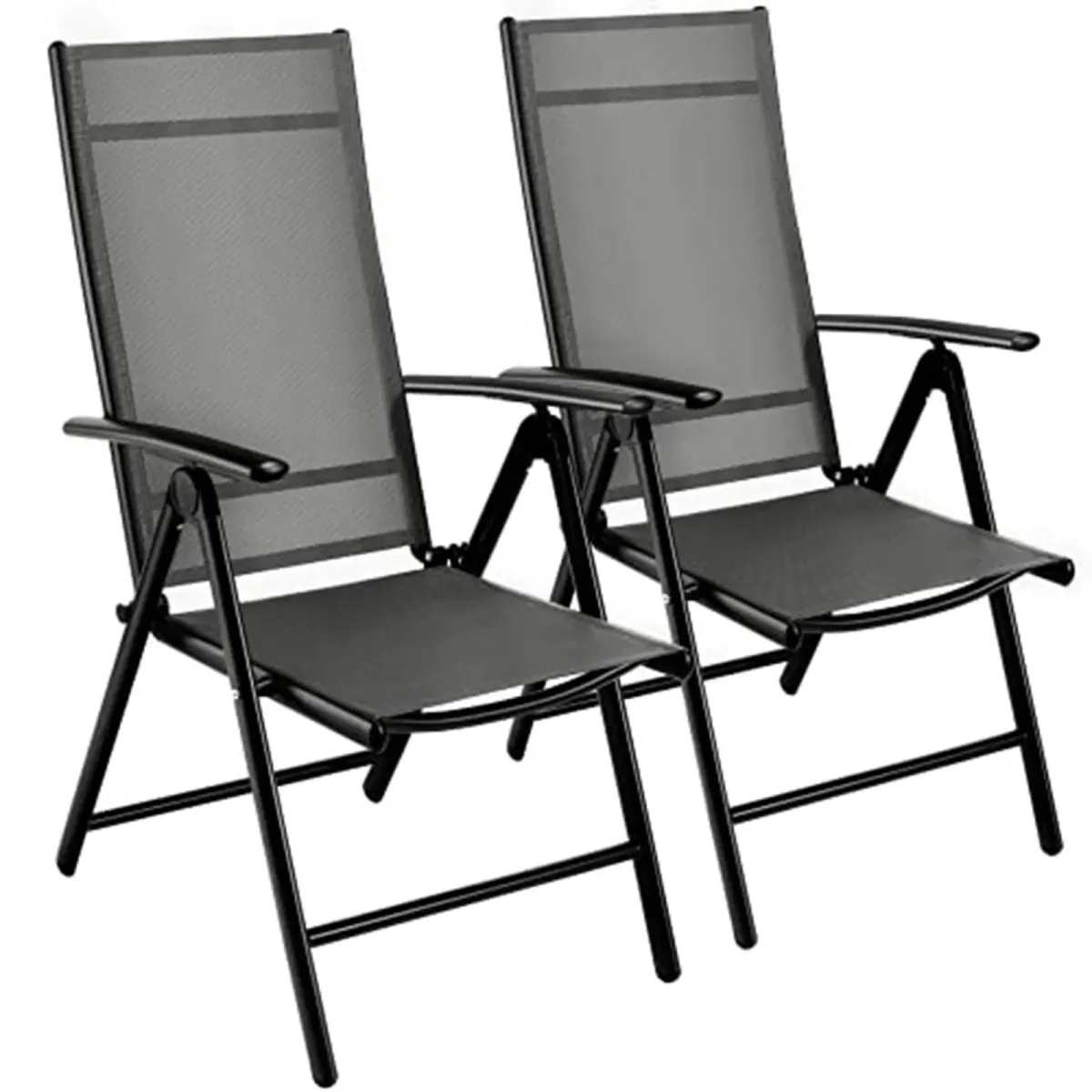 Lot de 2 chaises de jardin pliantes en aluminium