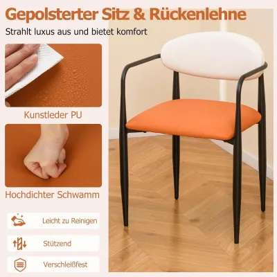 Lot de 2 chaises de salle à manger en simili cuir – image 2