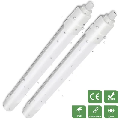 Lot de 2 tubes LED de plafond blanc neutre 60 cm