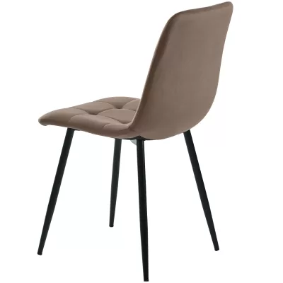 Lot de 4 chaises marron en velours, pieds en métal – image 2