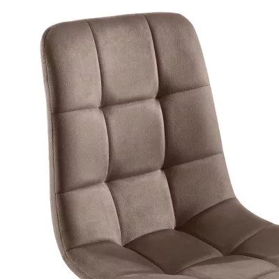 Lot de 4 chaises marron en velours, pieds en métal – image 3