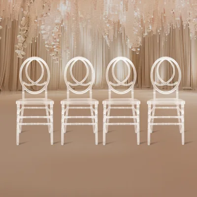 Lot de 4 chaises transparentes en plastique PC – image 3