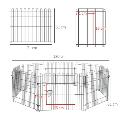 Parc pour chiots modulable avec porte, extérieur – image 3