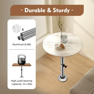 Pied de table réglable en aluminium, argent – image 2