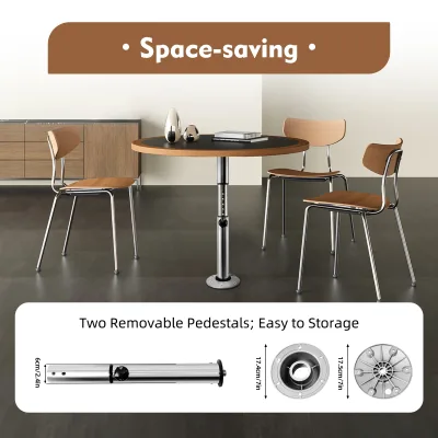 Pied de table réglable en aluminium, argent – image 3