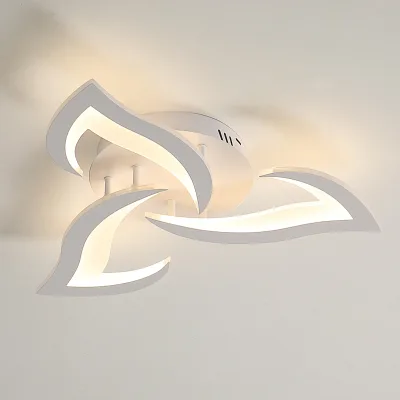 Plafonnier LED blanc en forme de fleur, 3 têtes