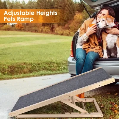 Rampe pliante pour chien en bois massif – image 2