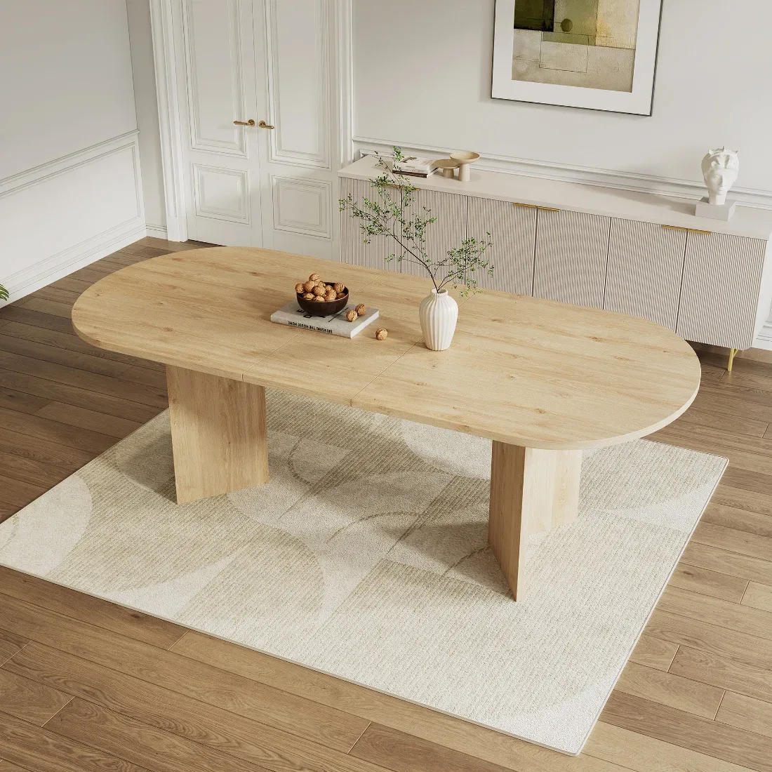Table à manger extensible chêne, 160/200 × 90 cm