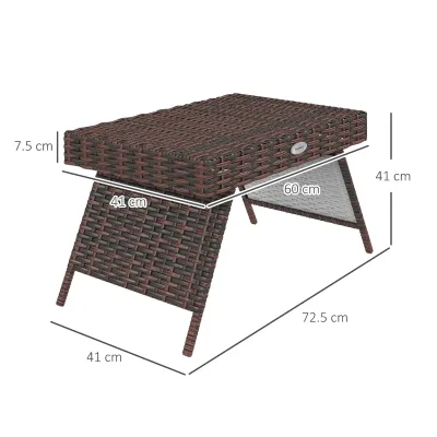 Table basse pliable effet rotin brun – image 3