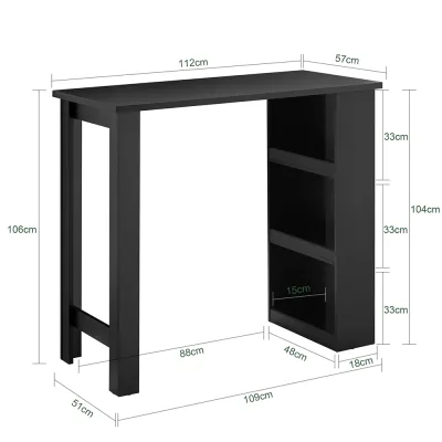 Table haute de cuisine à 3 étagères, cadre métal – image 3