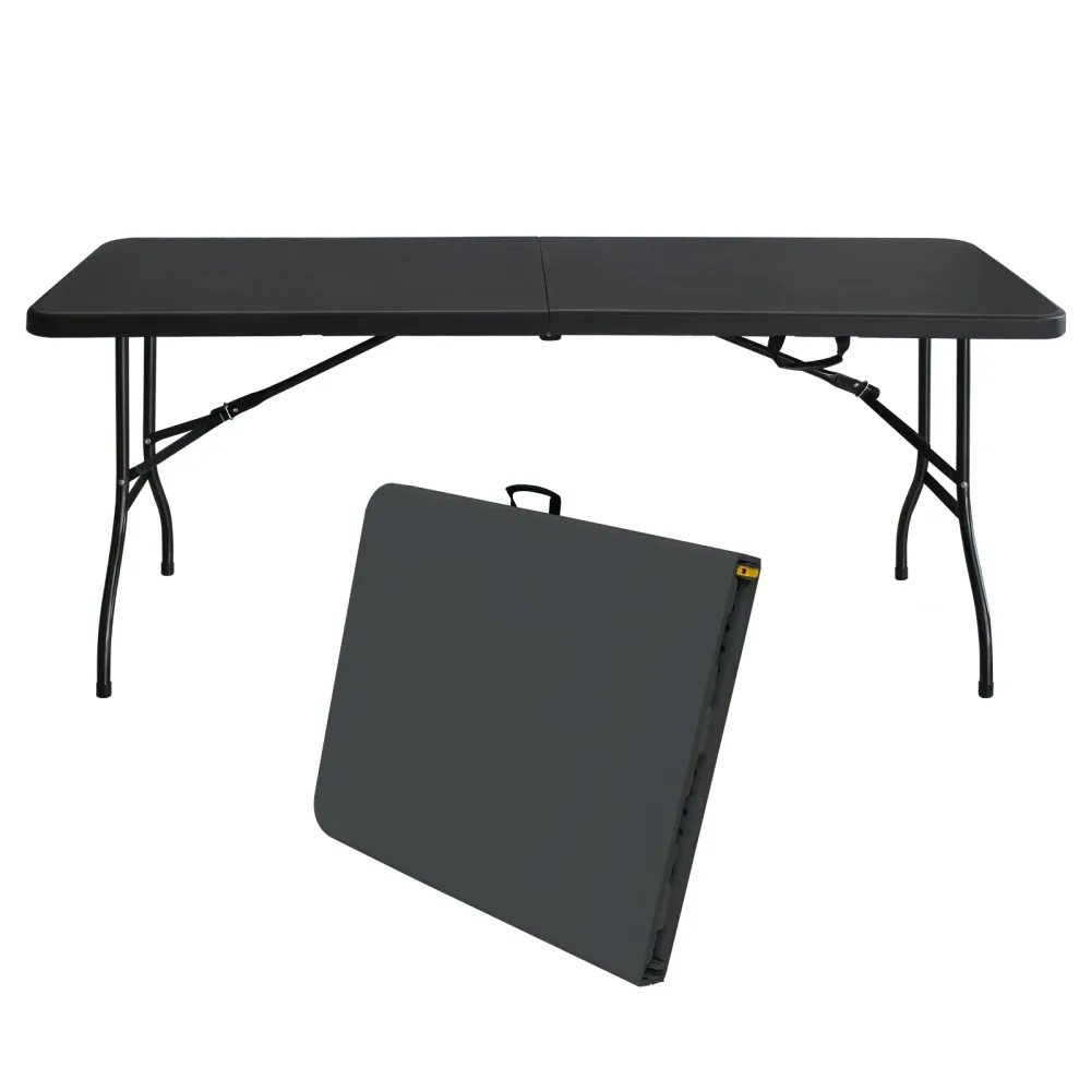 Table pliante noire de 180 cm