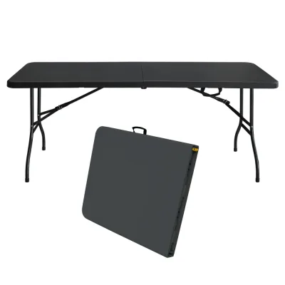 Table pliante noire de 180 cm