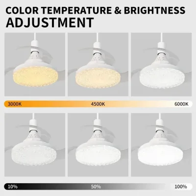Ventilateur de plafond avec lumière LED, fer – image 2